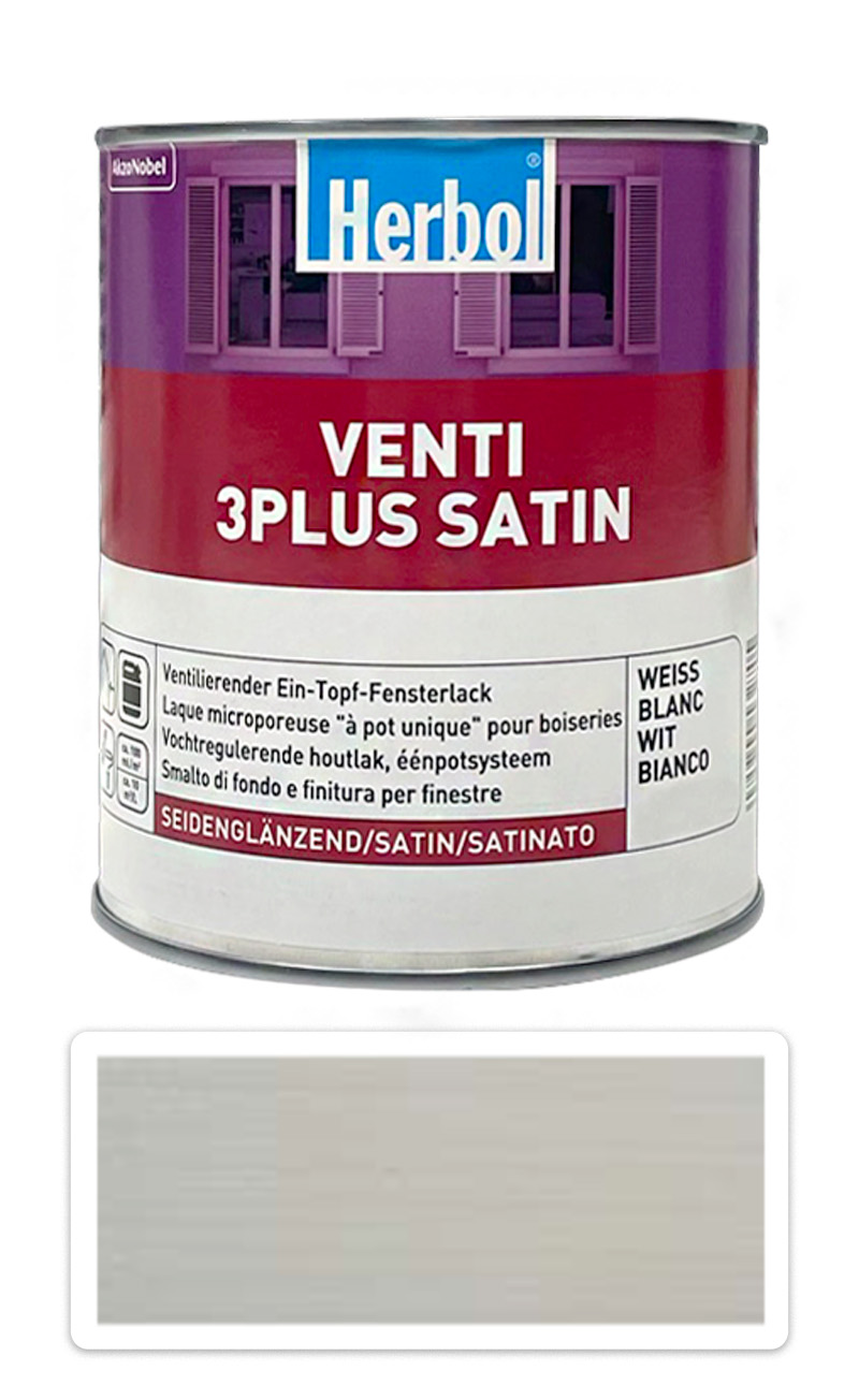 HERBOL Venti 3 plus satin - silnovrstvý krycí lak na okna a dveře 0.75 l Bílá