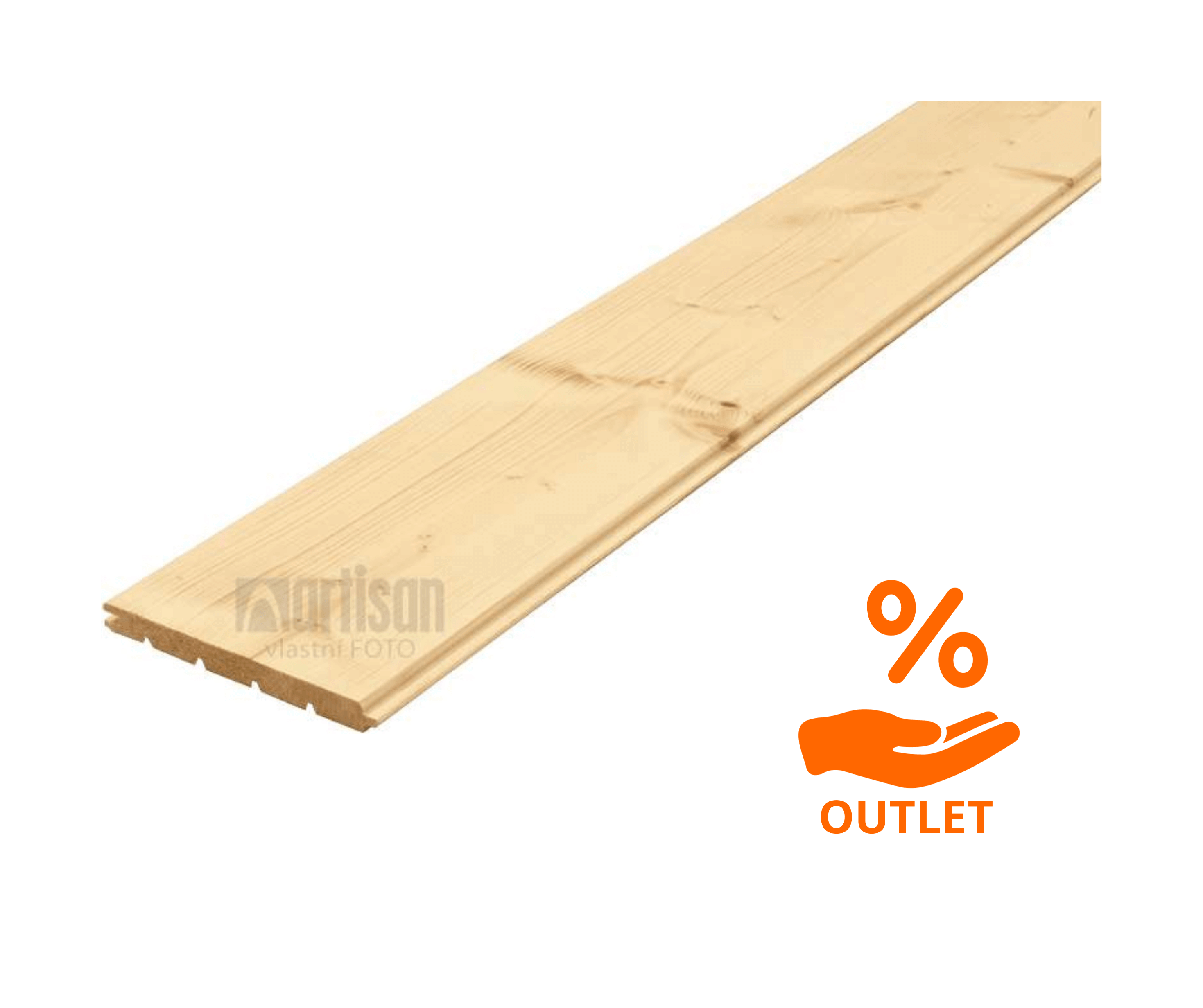 HOLZ-HENKEL Palubky obkladové 19x196x4200 KP - Smrk - ARTISAN OUTLET BEČVÁRY 001 - 25 ks (20