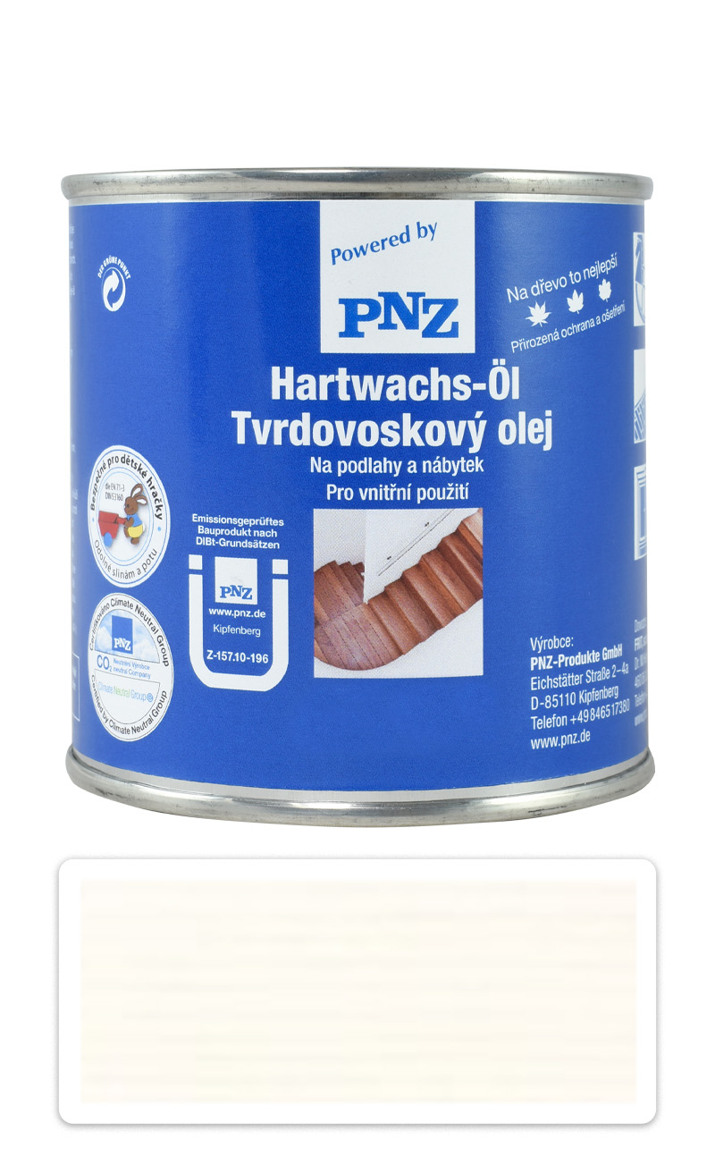 PNZ Tvrdovoskový olej barevný 0.25 l Bílý