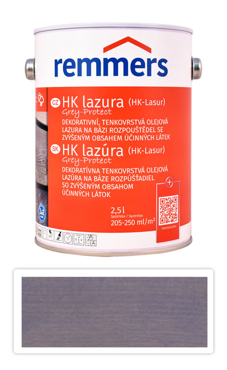 REMMERS HK lazura Grey Protect - ochranná lazura na dřevo pro exteriér 2.5 l Fenstergrau / Okenní šedá FT 20931