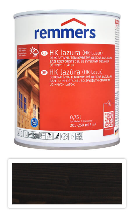 REMMERS HK lazura - ochranná lazura na dřevo pro exteriér 0.75 l Eben