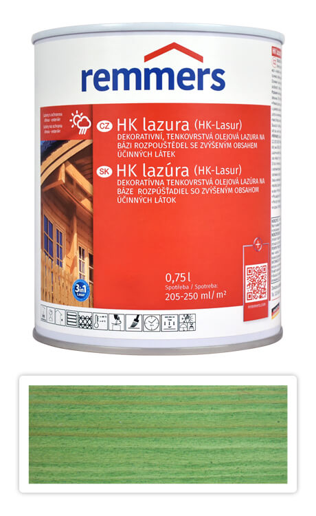 REMMERS HK lazura - ochranná lazura na dřevo pro exteriér 0.75 l Jedlově zelená