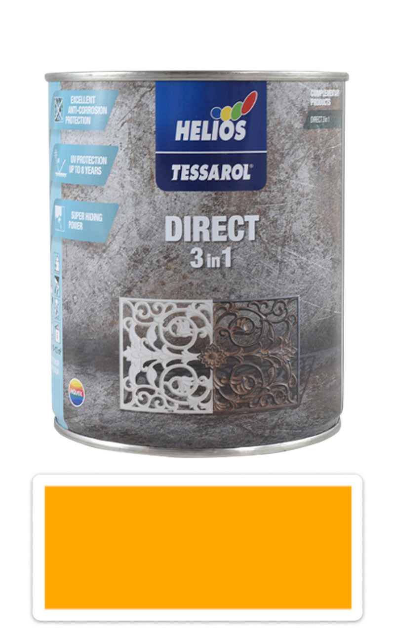 TESSAROL Direct 3in1 - antikorozní barva na kov 0.75 l Žlutá RAL 1003