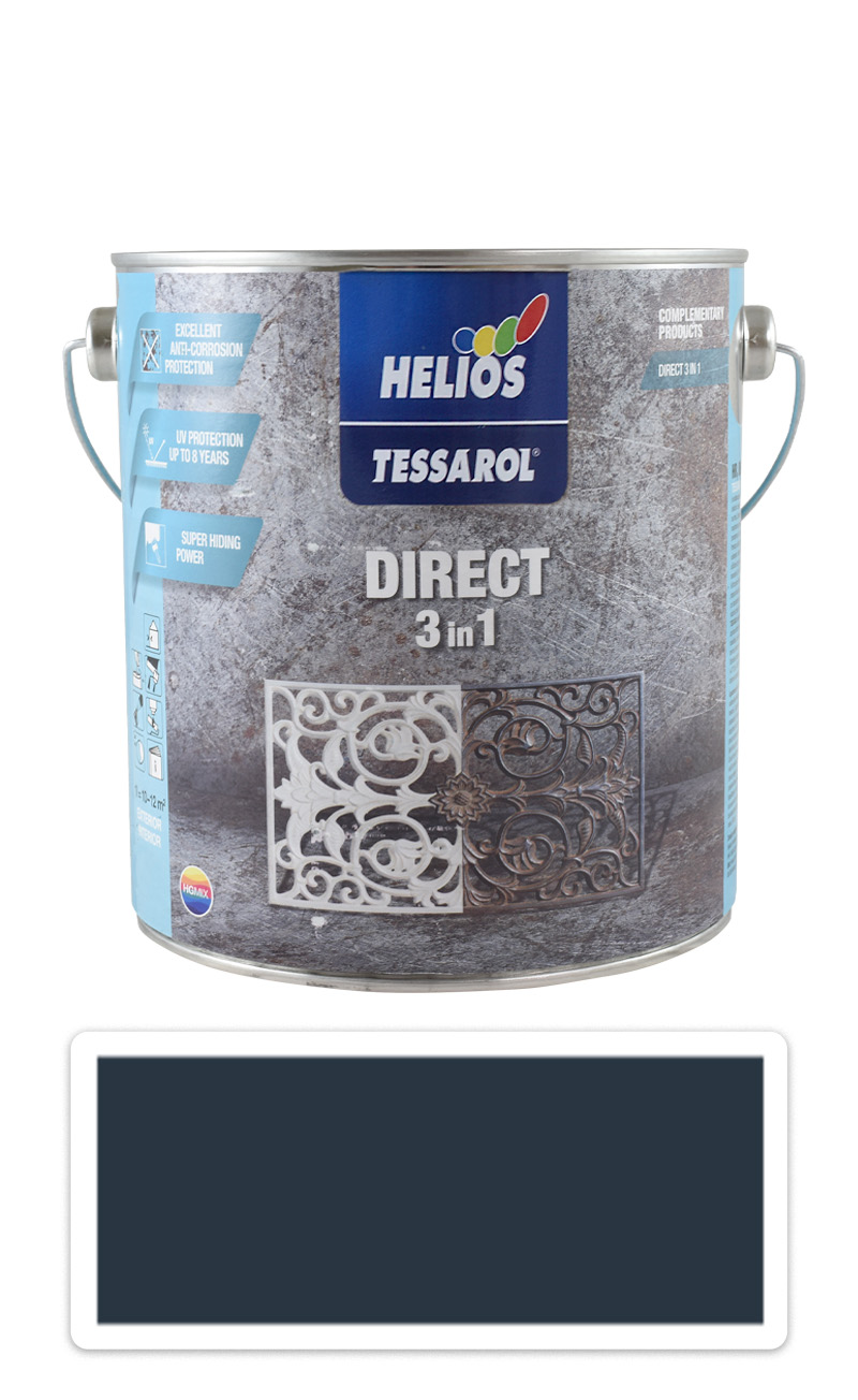 TESSAROL Direct 3in1 - antikorozní barva na kov 2.5 l Antracitově šedá RAL 7016