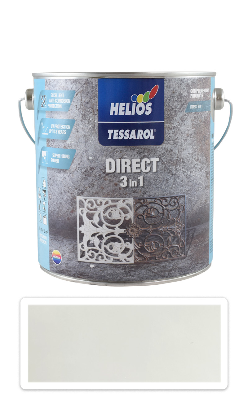 TESSAROL Direct 3in1 - antikorozní barva na kov 2.5 l Bílá