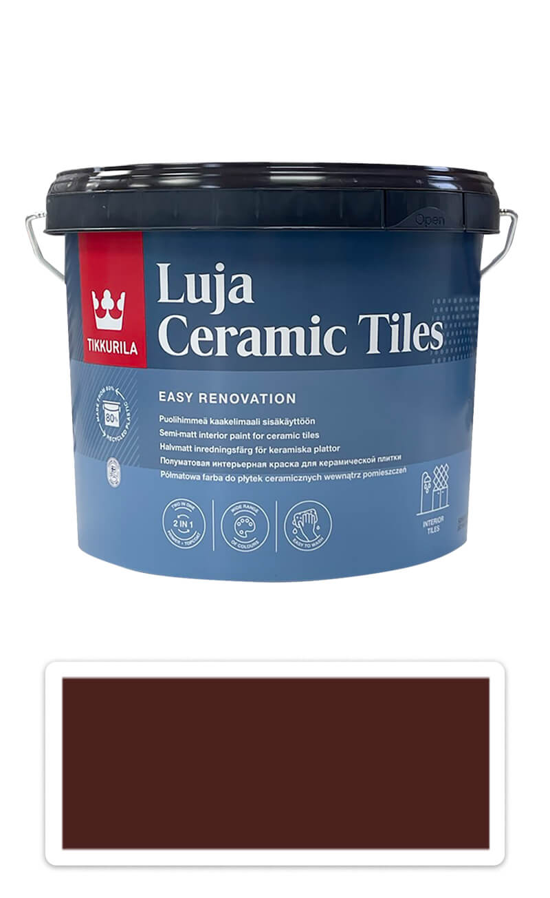 TIKKURILA Luja Ceramic Tiles - barva na keramické obklady 2.7 l Mahagonová hnědá RAL 8016