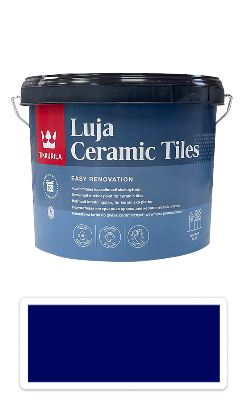 TIKKURILA Luja Ceramic Tiles - barva na keramické obklady 2.7 l Nachtblau / Noční modrá RAL 5022