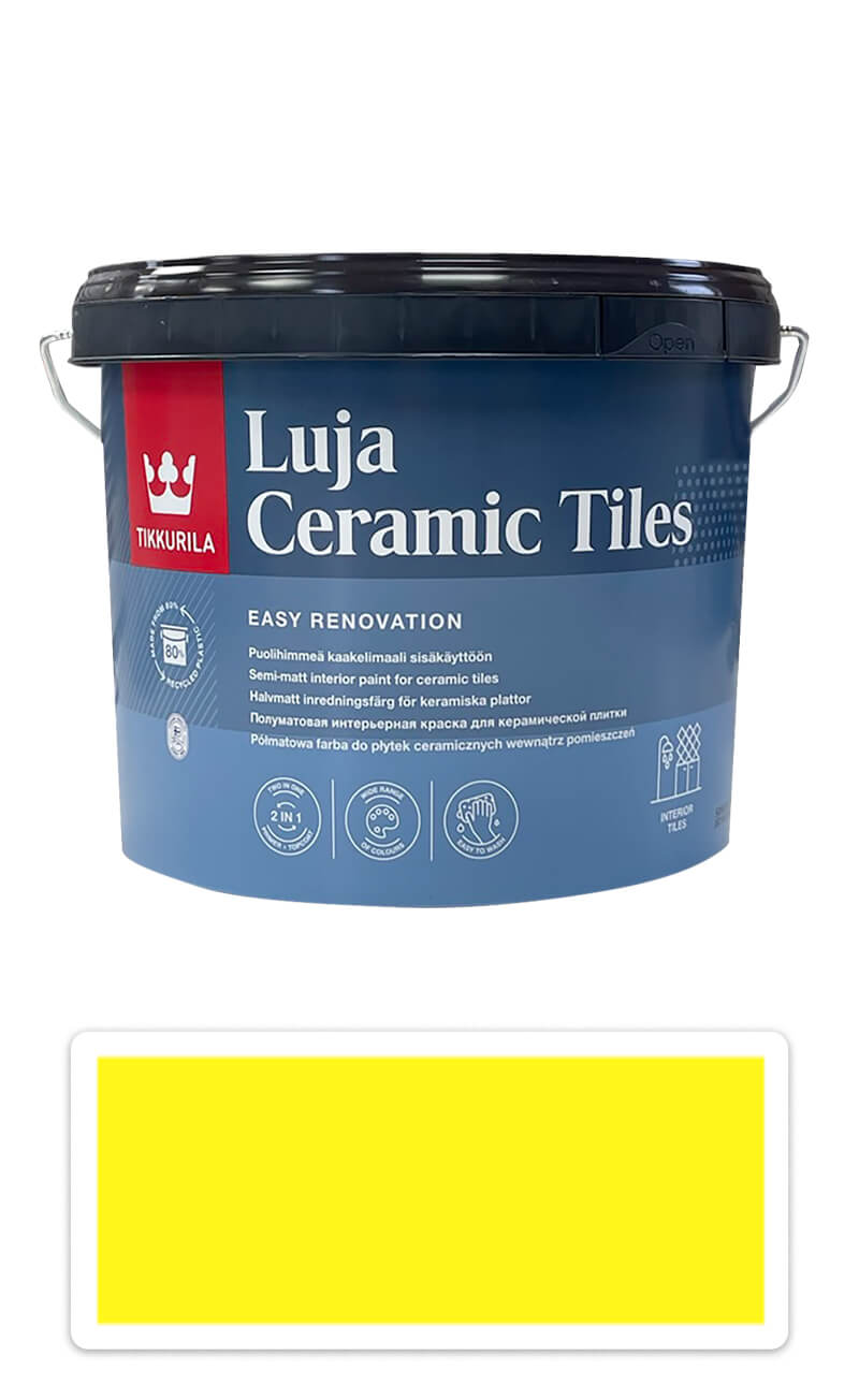 TIKKURILA Luja Ceramic Tiles - barva na keramické obklady 2.7 l Schwefelgelb / Sírově žlutá RAL 1016