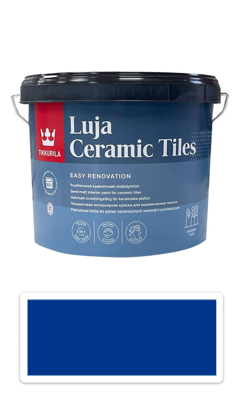 TIKKURILA Luja Ceramic Tiles - barva na keramické obklady 2.7 l Signalblau / Signální modrá RAL 5005