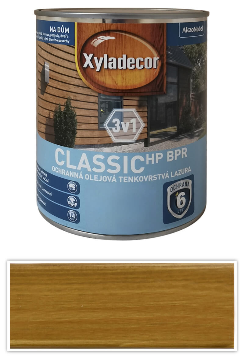 XYLADECOR Classic HP BPR 3v1 - ochranná olejová tenkovrstvá lazura na dřevo 0.75 l Modřín