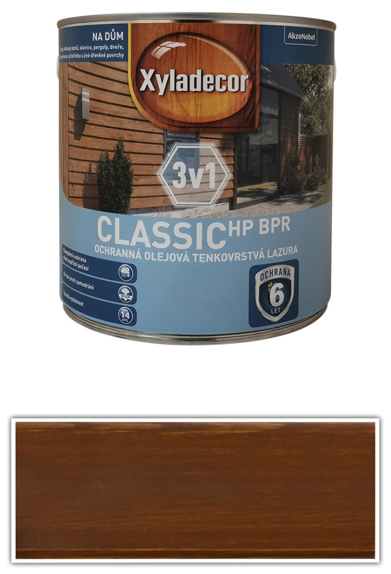 XYLADECOR Classic HP BPR 3v1 - ochranná olejová tenkovrstvá lazura na dřevo 2.5 l Kaštan