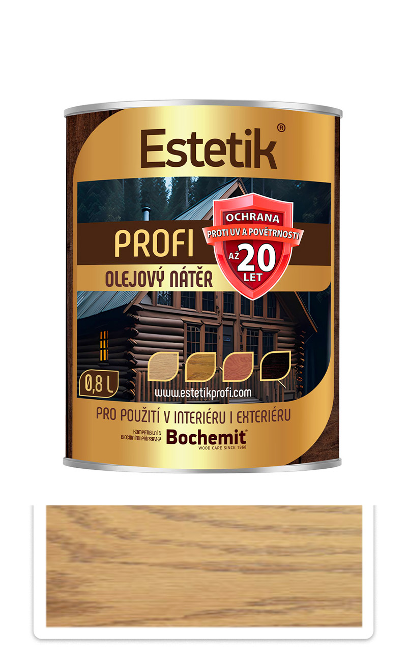 ESTETIK Profi - extrémně odolná olejová lazura 0.8 l Dub