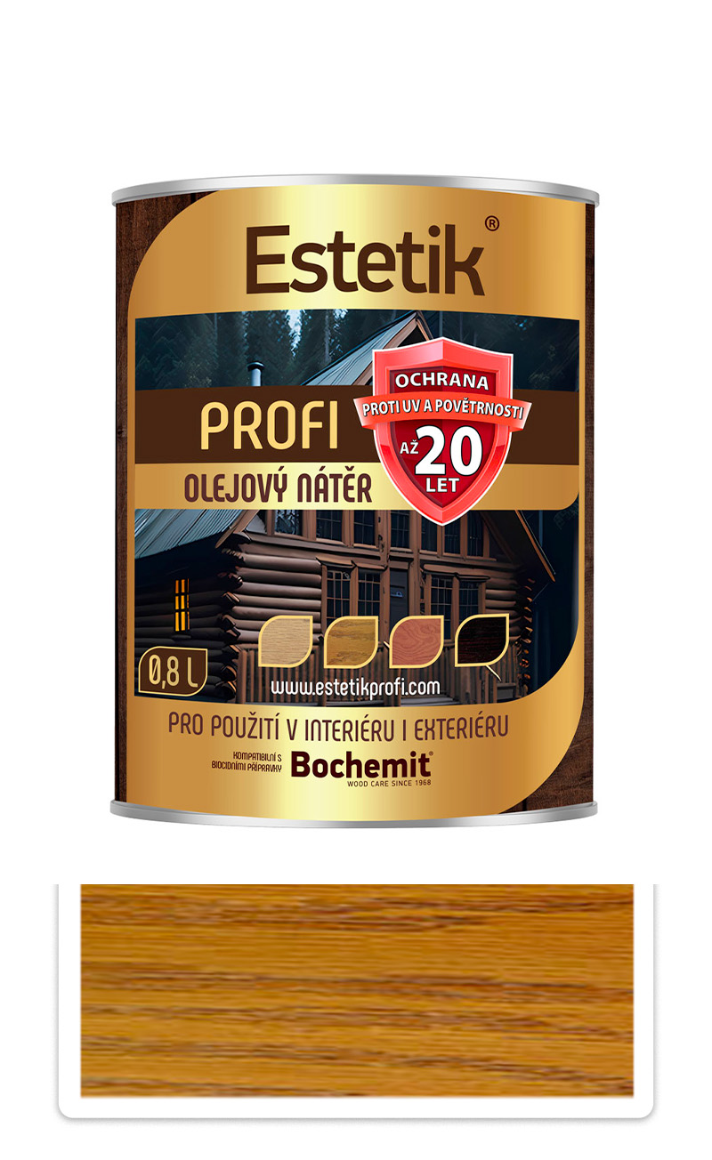 ESTETIK Profi - extrémně odolná olejová lazura 0.8 l Ořech