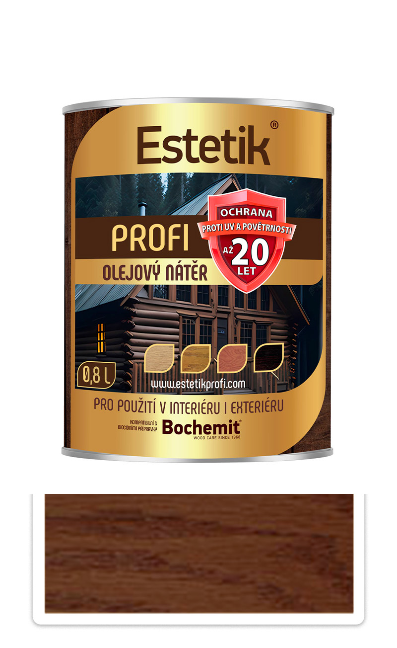 ESTETIK Profi - extrémně odolná olejová lazura 0.8 l Palisandr