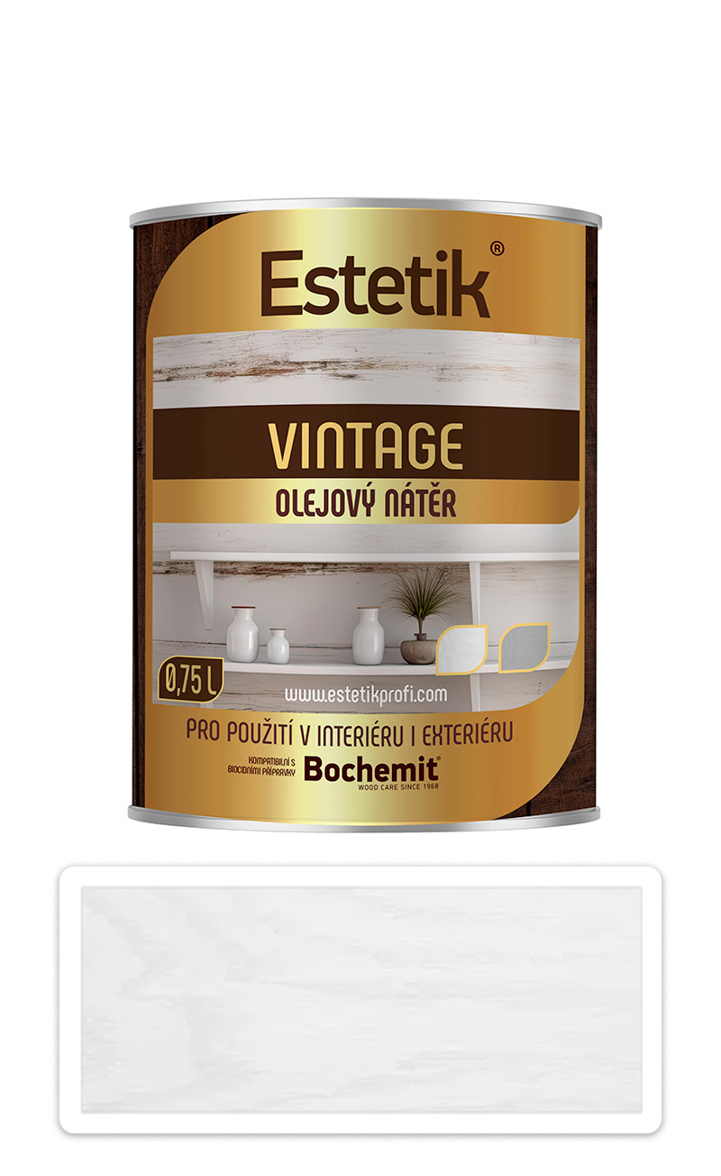 ESTETIK Vintage - olejová lazura 0.75 l Bílá