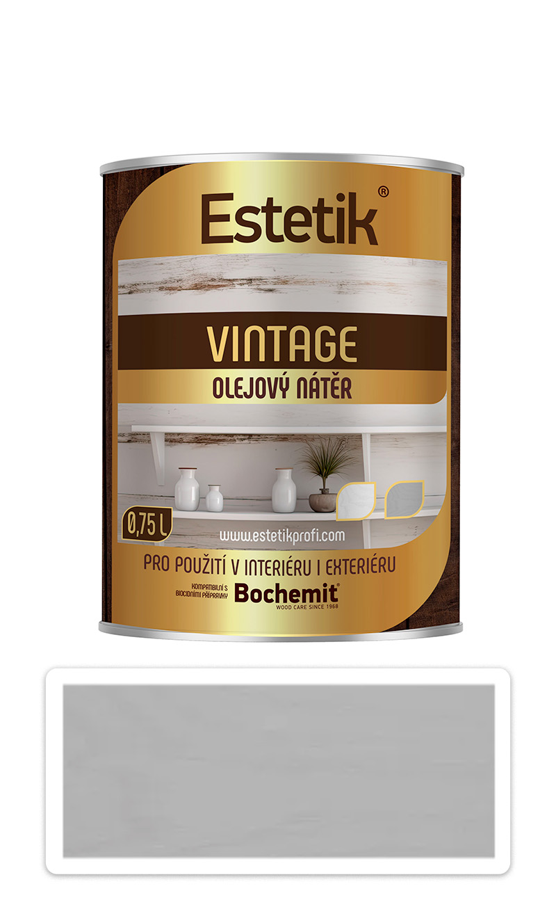 ESTETIK Vintage - olejová lazura 0.75 l Šedá