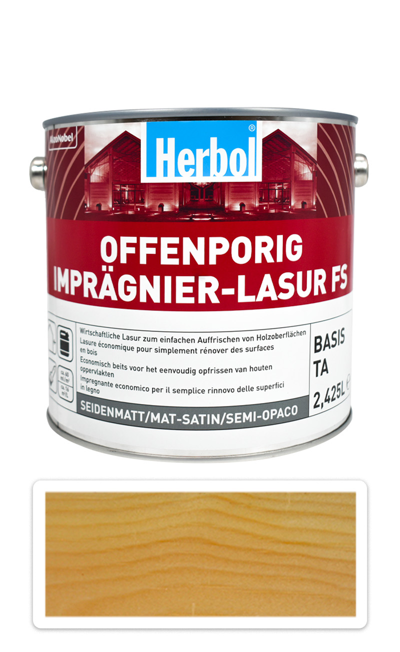 HERBOL Offenporig Impragnier-Lasur FS - impregnační lazura na dřevo 2.5 l Bezbarvá