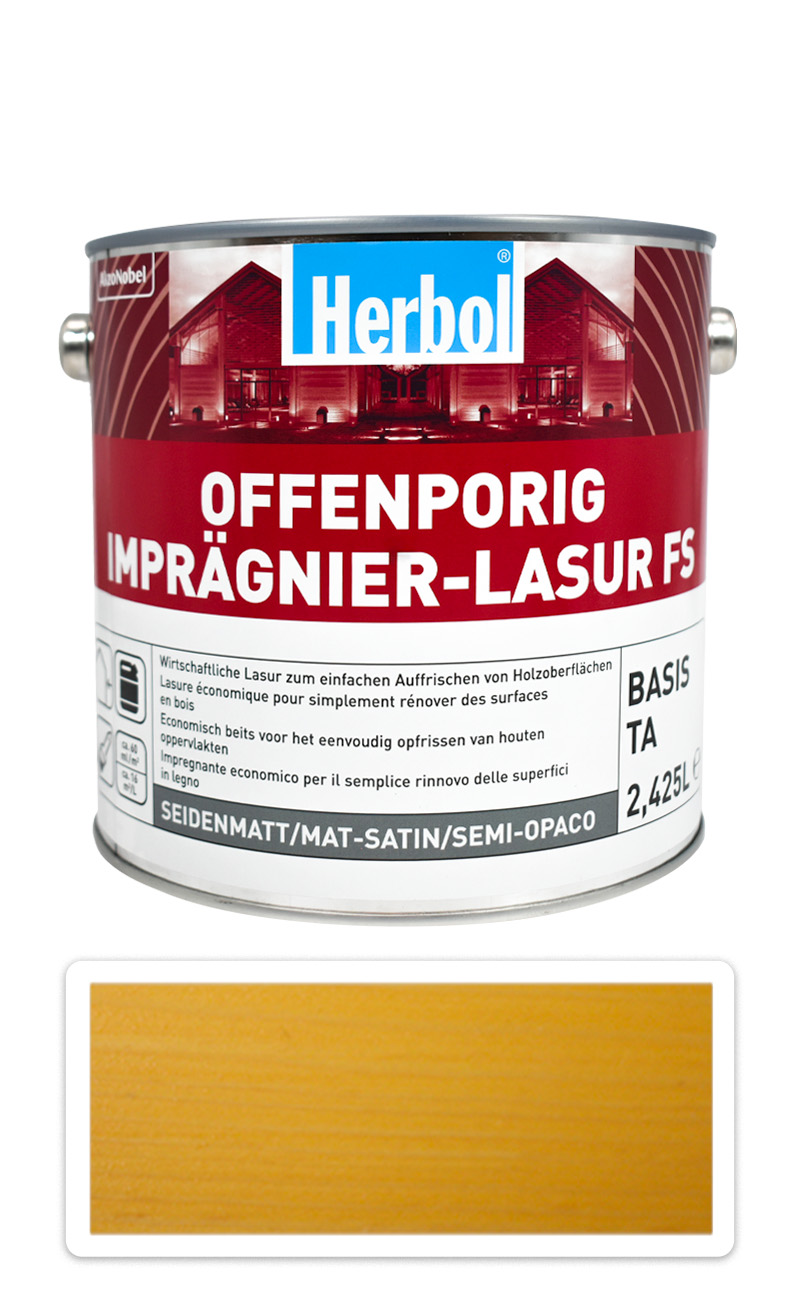 HERBOL Offenporig Impragnier-Lasur FS - impregnační lazura na dřevo 2.5 l Borovice