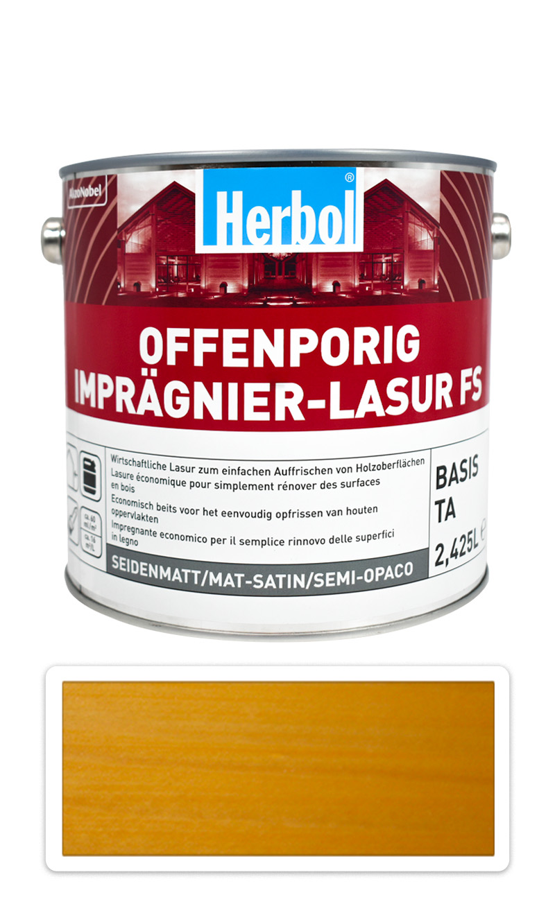 HERBOL Offenporig Impragnier-Lasur FS - impregnační lazura na dřevo 2.5 l Jasan