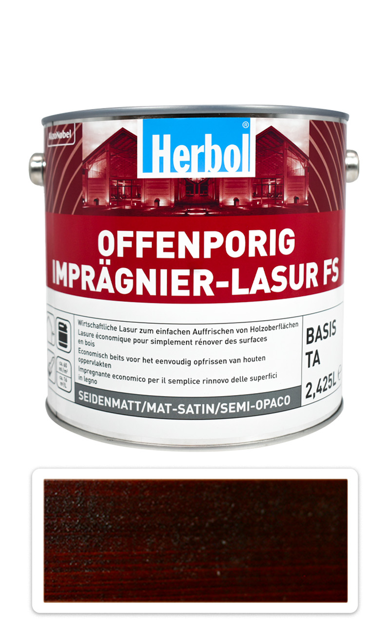 HERBOL Offenporig Impragnier-Lasur FS - impregnační lazura na dřevo 2.5 l Palisandr