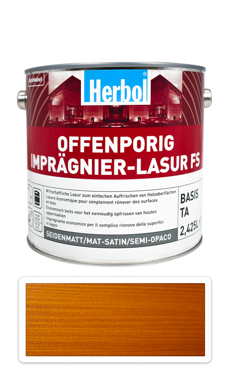 HERBOL Offenporig Impragnier-Lasur FS - impregnační lazura na dřevo 2.5 l Pinie