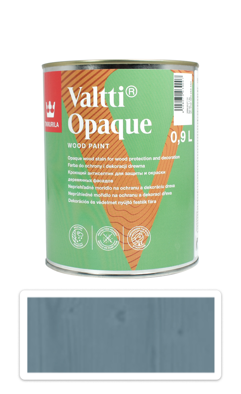 TIKKURILA Valtti Opaque - polomatná krycí barva na dřevo 0.9 l Q435