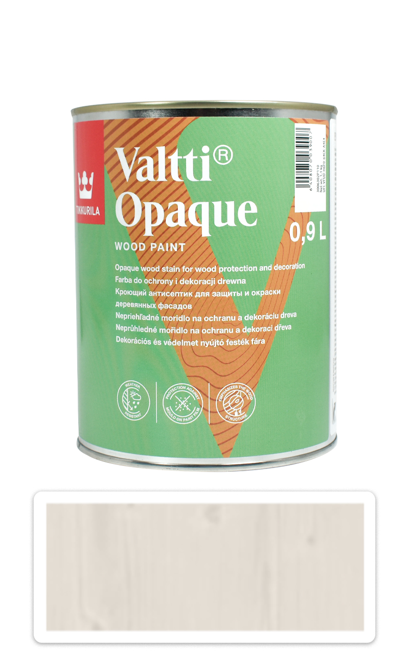 TIKKURILA Valtti Opaque - polomatná krycí barva na dřevo 0.9 l Q612