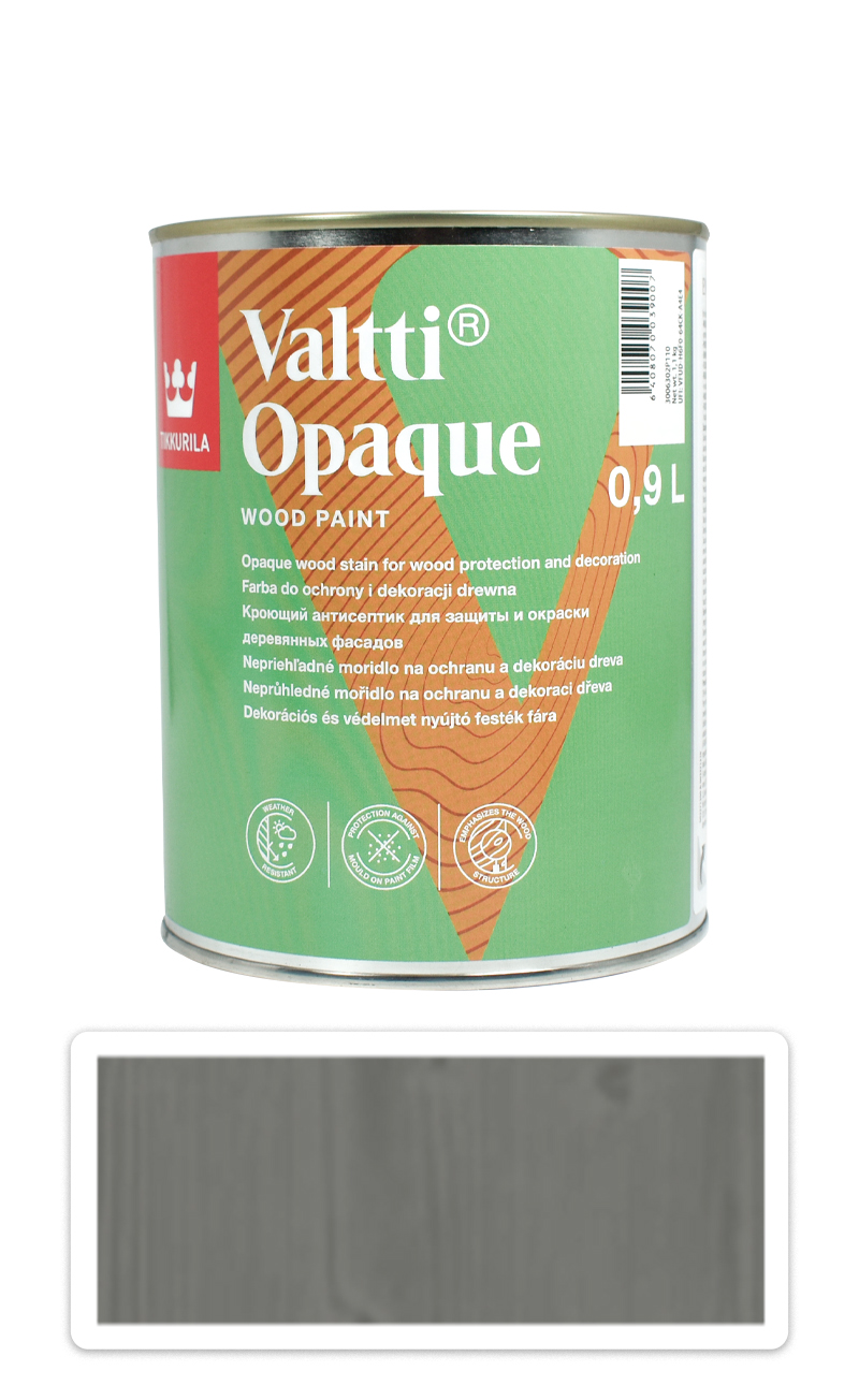 TIKKURILA Valtti Opaque - polomatná krycí barva na dřevo 0.9 l Q822