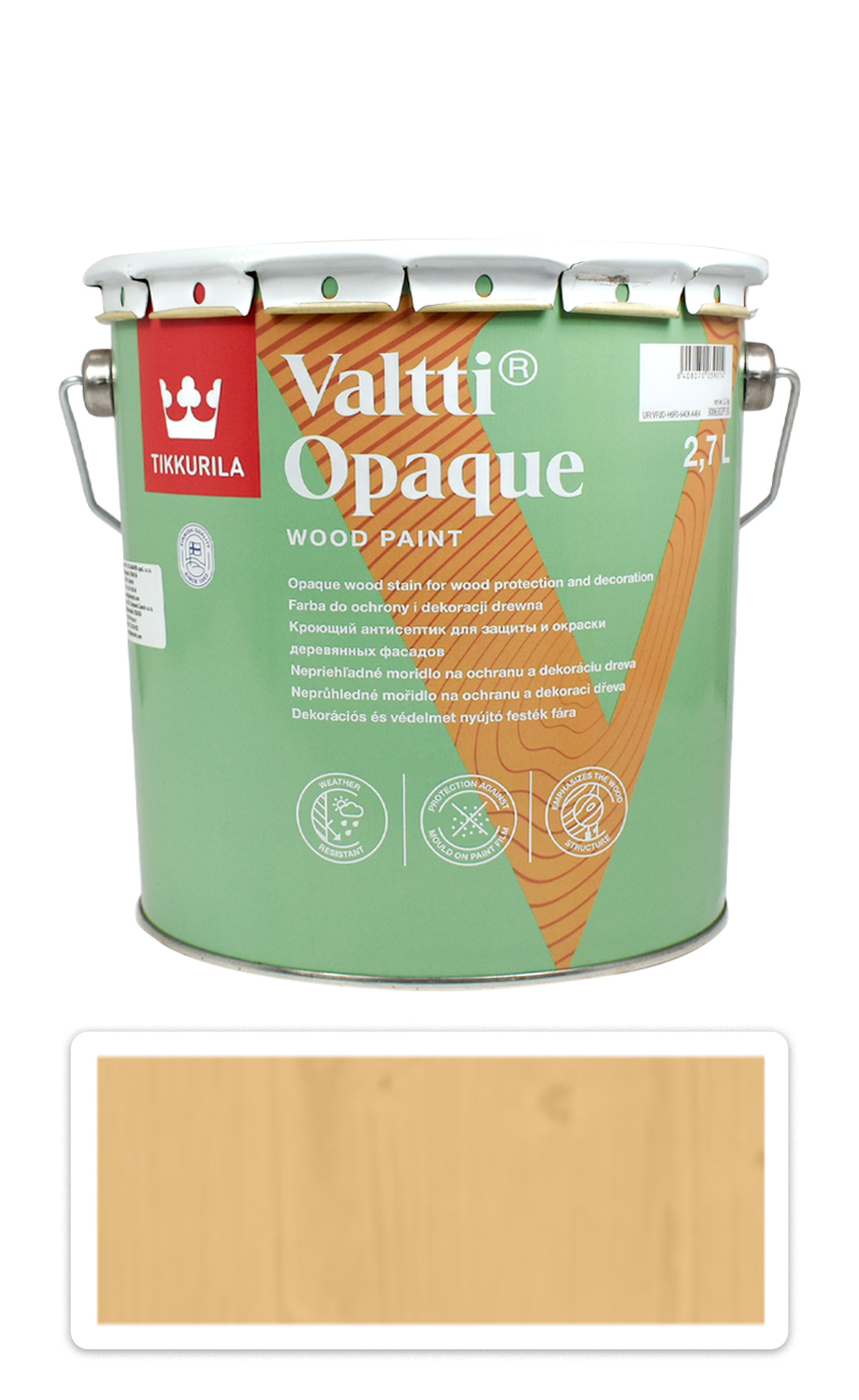 TIKKURILA Valtti Opaque - polomatná krycí barva na dřevo 2.7 l Q116