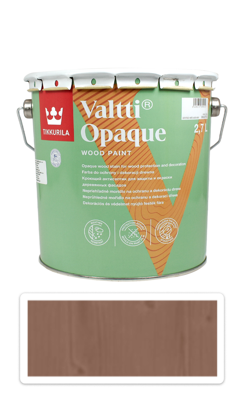 TIKKURILA Valtti Opaque - polomatná krycí barva na dřevo 2.7 l Q195