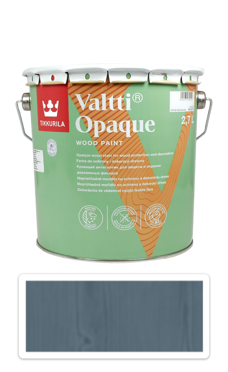 TIKKURILA Valtti Opaque - polomatná krycí barva na dřevo 2.7 l Q429