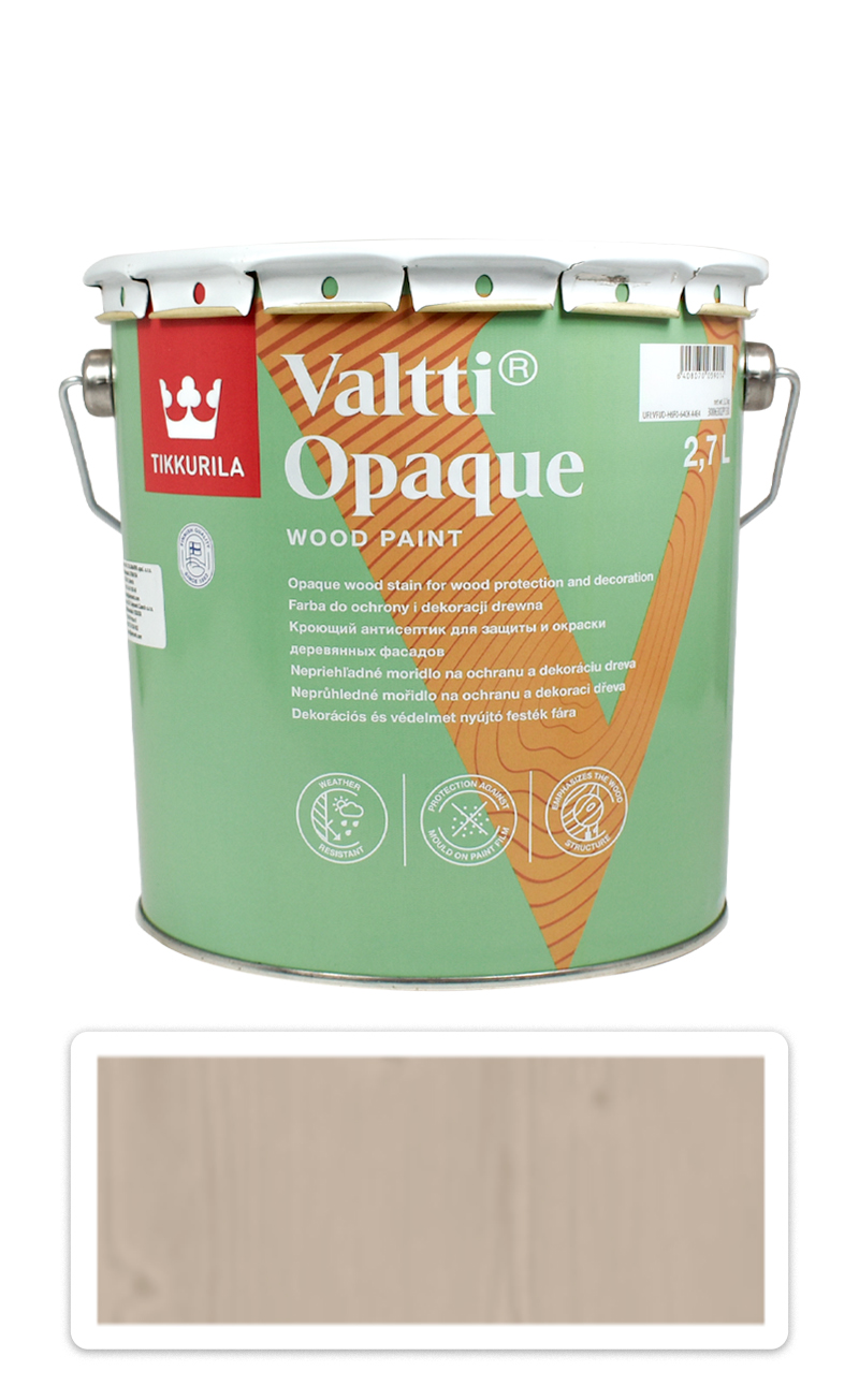 TIKKURILA Valtti Opaque - polomatná krycí barva na dřevo 2.7 l Q643