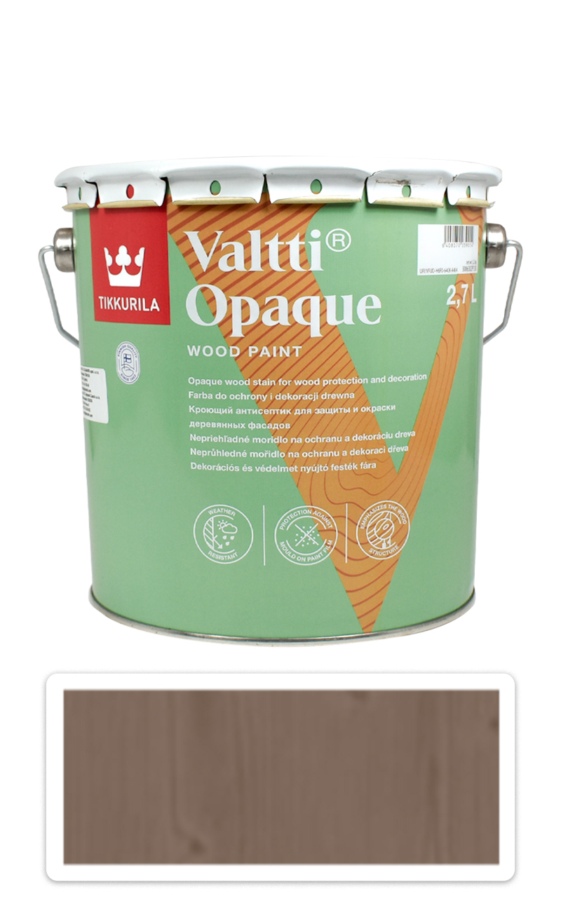 TIKKURILA Valtti Opaque - polomatná krycí barva na dřevo 2.7 l Q677