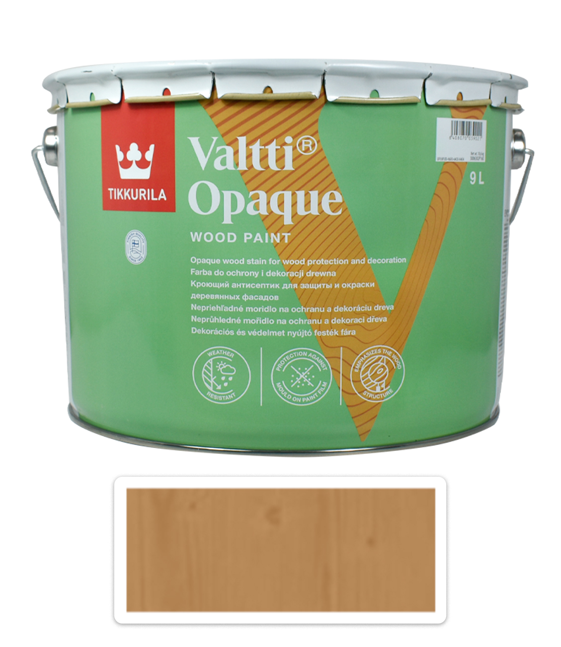 TIKKURILA Valtti Opaque - polomatná krycí barva na dřevo 9 l D105