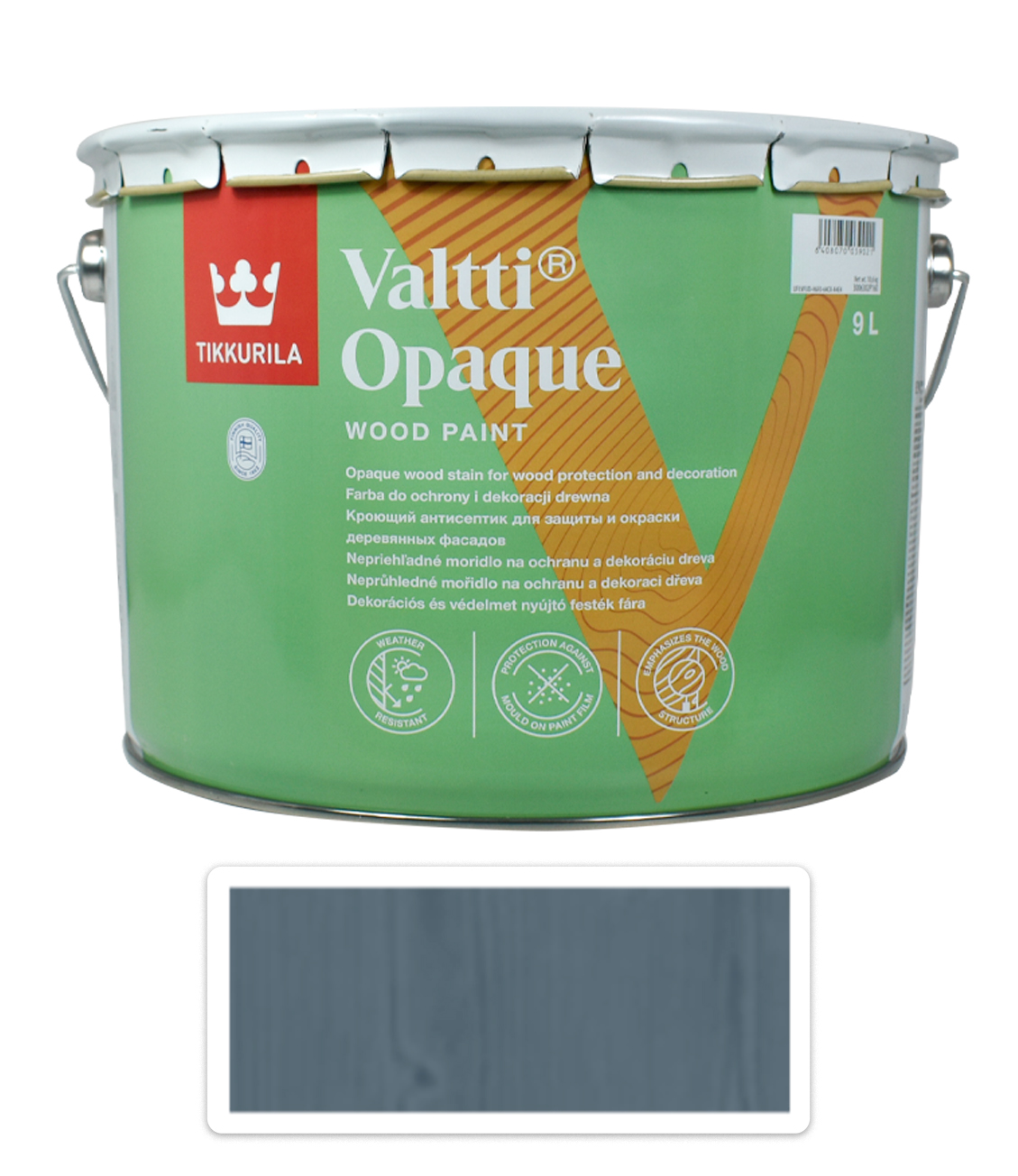 TIKKURILA Valtti Opaque - polomatná krycí barva na dřevo 9 l Q429