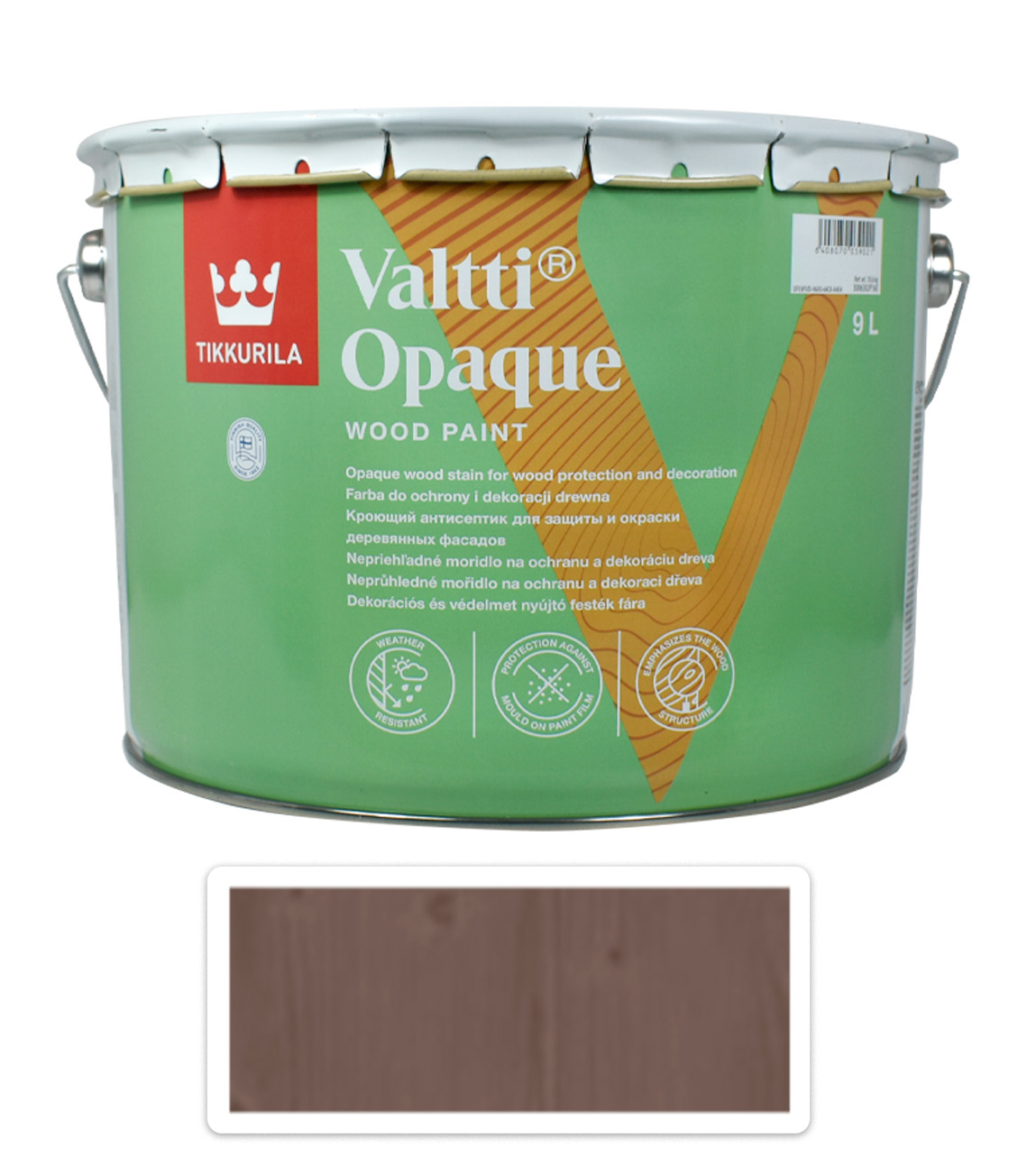 TIKKURILA Valtti Opaque - polomatná krycí barva na dřevo 9 l Q671