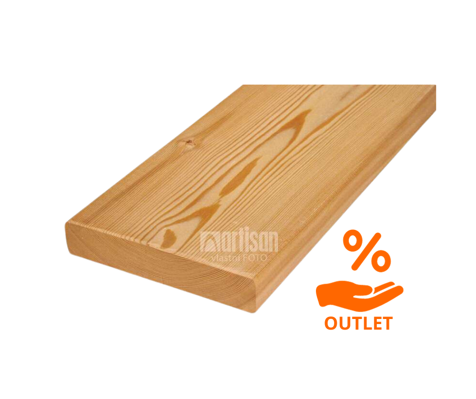 HOLZ-HENKEL Terasová prkna 27x143x4000 Sibiřský modřín - povrch hladký - ARTISAN OUTLET STRAKY AO76 - 48 ks