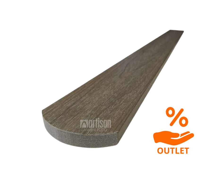 WPC dřevoplastové plotovky Dřevoplus Profi půlkulaté 15x80x1200 Teak - ARTISAN OUTLET STRAKY AO50 - 5 ks